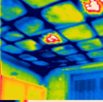 obrázek 26 - termogram lehkého stropu s vyvolání podtlaku